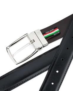 Twist Reversible Leather Belt Black Brown -Belt Shop Twist Reversible Leather Belt Black Brown Capo Pelle Back side