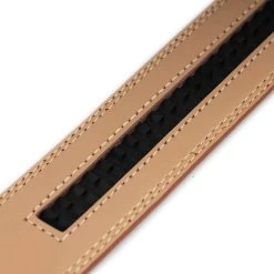 Brown Vegan Belt With Two Ring Gray Buckle -Belt Shop Vegan Belt Strap Replacement Tan Brown 35 Mm 009 2