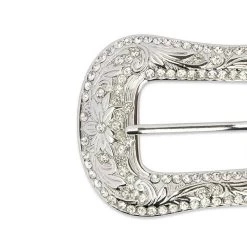 Black Saffiano Leather Cowgirl Rhinestone Buckle Belt 20 Black Saffiano Leather Cowgirl Rhinestone Buckle Belt -Belt Shop WENI34RHI 2 10