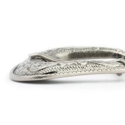 Brown Wide Cowboy Western Belt With Silver Floral Buckle -Belt Shop WESS40SIL3PC 2 5