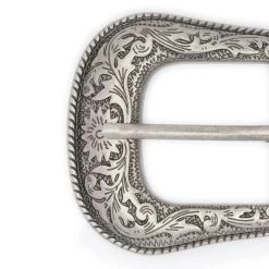 Black Wide Western Belt For Men With Silver Buckle 22 Black Wide Western Belt For Men With Silver Buckle -Belt Shop WESS40SIL3PC 3 3