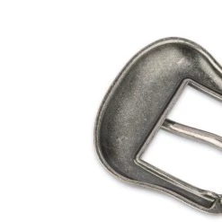 Dark Brown Leather Cowboy Belt With Silver Buckle -Belt Shop WEST30SIST 2 2