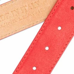 Red Suede Womens Western Belt With Silver Buckle -Belt Shop WESU35RDAN 2 1
