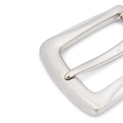 White Leather Casual Mens Belt With Stylish Buckle 19 White Leather Casual Mens Belt With Stylish Buckle -Belt Shop WETH35SILV 1