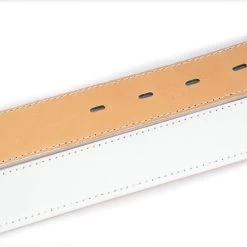 Womens White Belt With Silver Feather Buckle