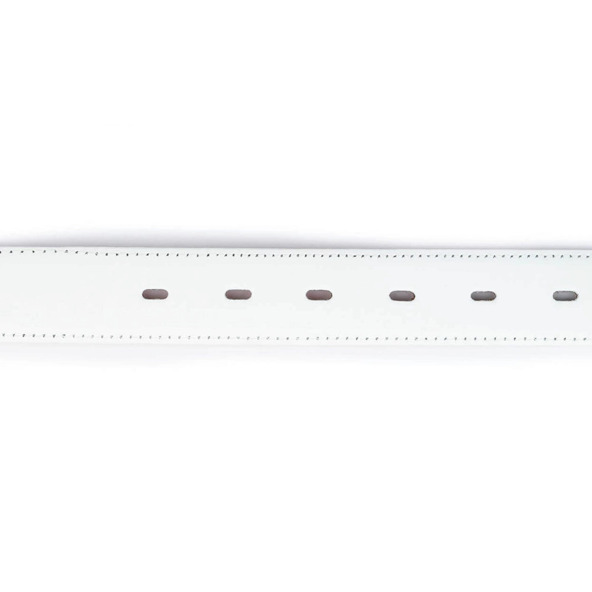 Womens White Belt With Silver Feather Buckle 5 Womens White Belt With Silver Feather Buckle - Image 3