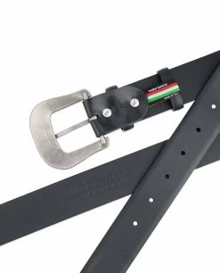 Western Belt Mens | Black Smooth Leather -Belt Shop Western Belt Mens Black Smooth Leather Heat stamp