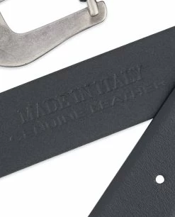 Western Belt Mens | Black Smooth Leather -Belt Shop Western Belt Mens Black Smooth Leather Made in Italy