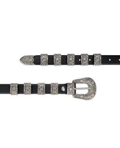 Western Belt For Ladies In Black Leather