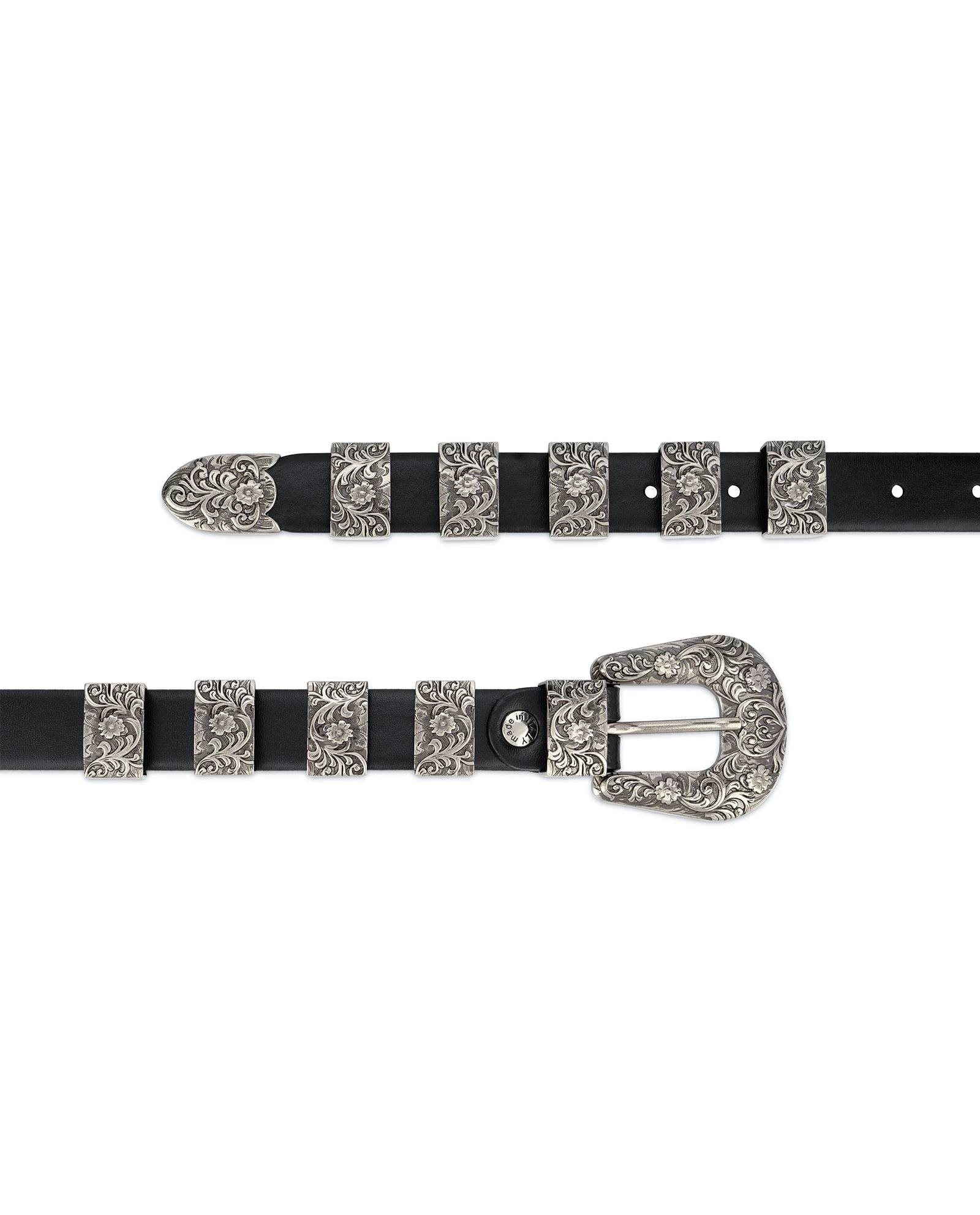 Western Belt For Ladies In Black Leather 3 Western Belt For Ladies In Black Leather