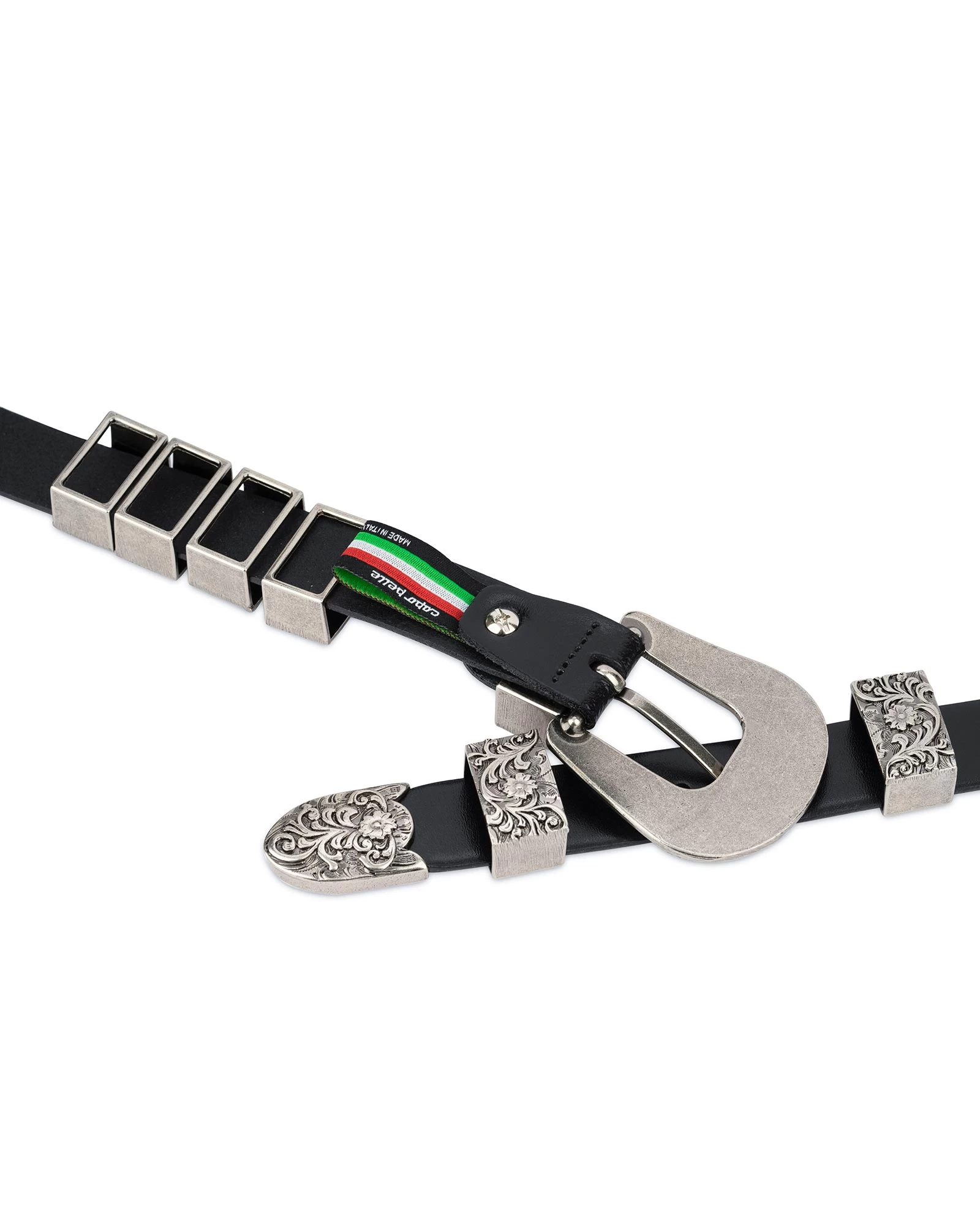 Western Belt For Ladies In Black Leather 4 Western Belt For Ladies In Black Leather - Image 2