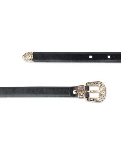 Black Girls Western Belt | Rose Gold Buckle