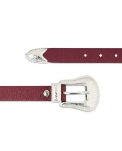 Western Burgundy Belt For Women