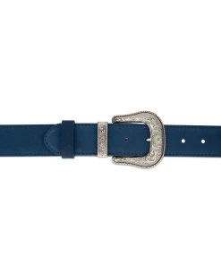 Western Cowboy Belt | Blue Suede Leather 8 Western Cowboy Belt | Blue Suede Leather -Belt Shop Western Cowboy Belt Blue Suede Leather 3