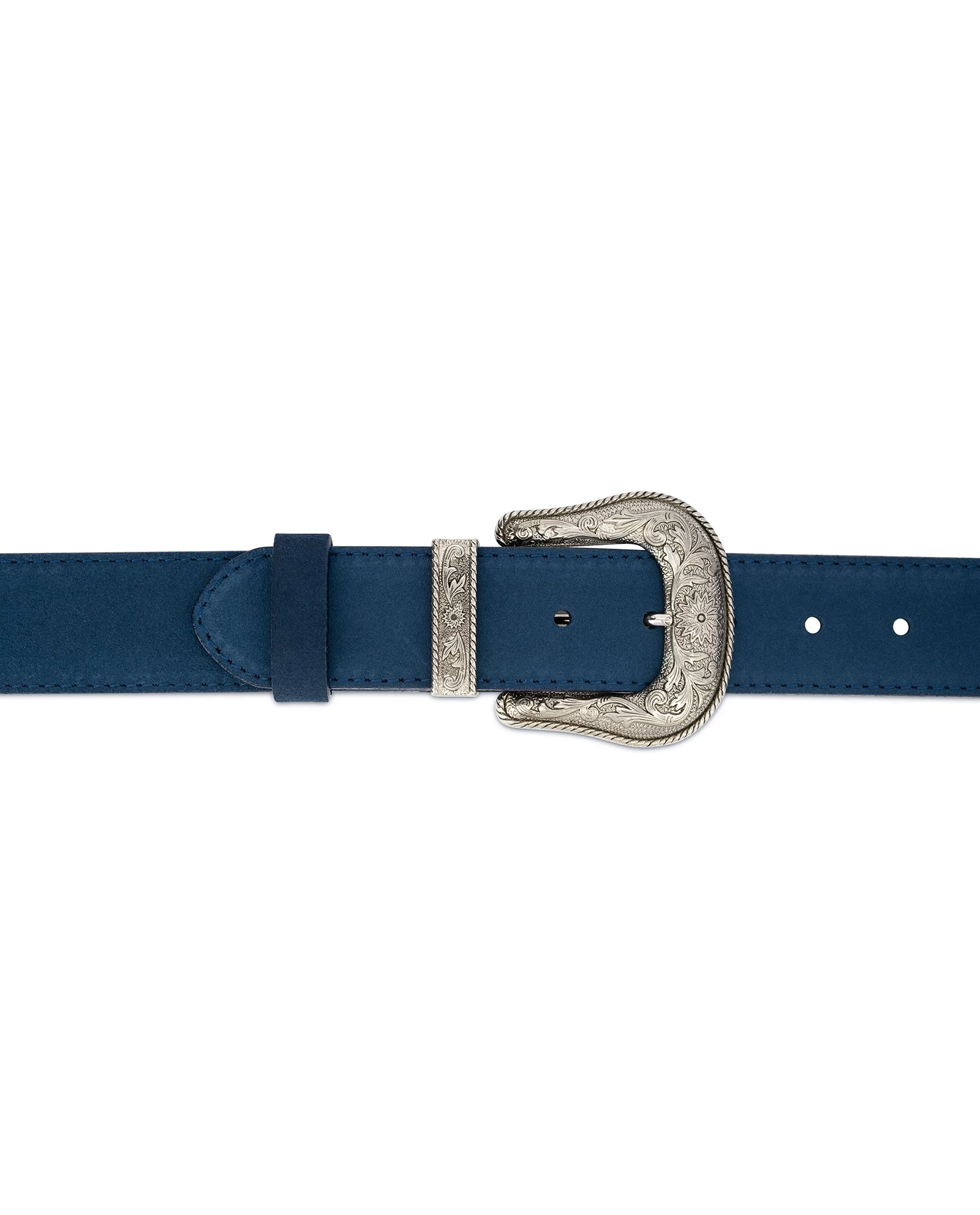 Western Cowboy Belt | Blue Suede Leather 5 Western Cowboy Belt | Blue Suede Leather - Image 3