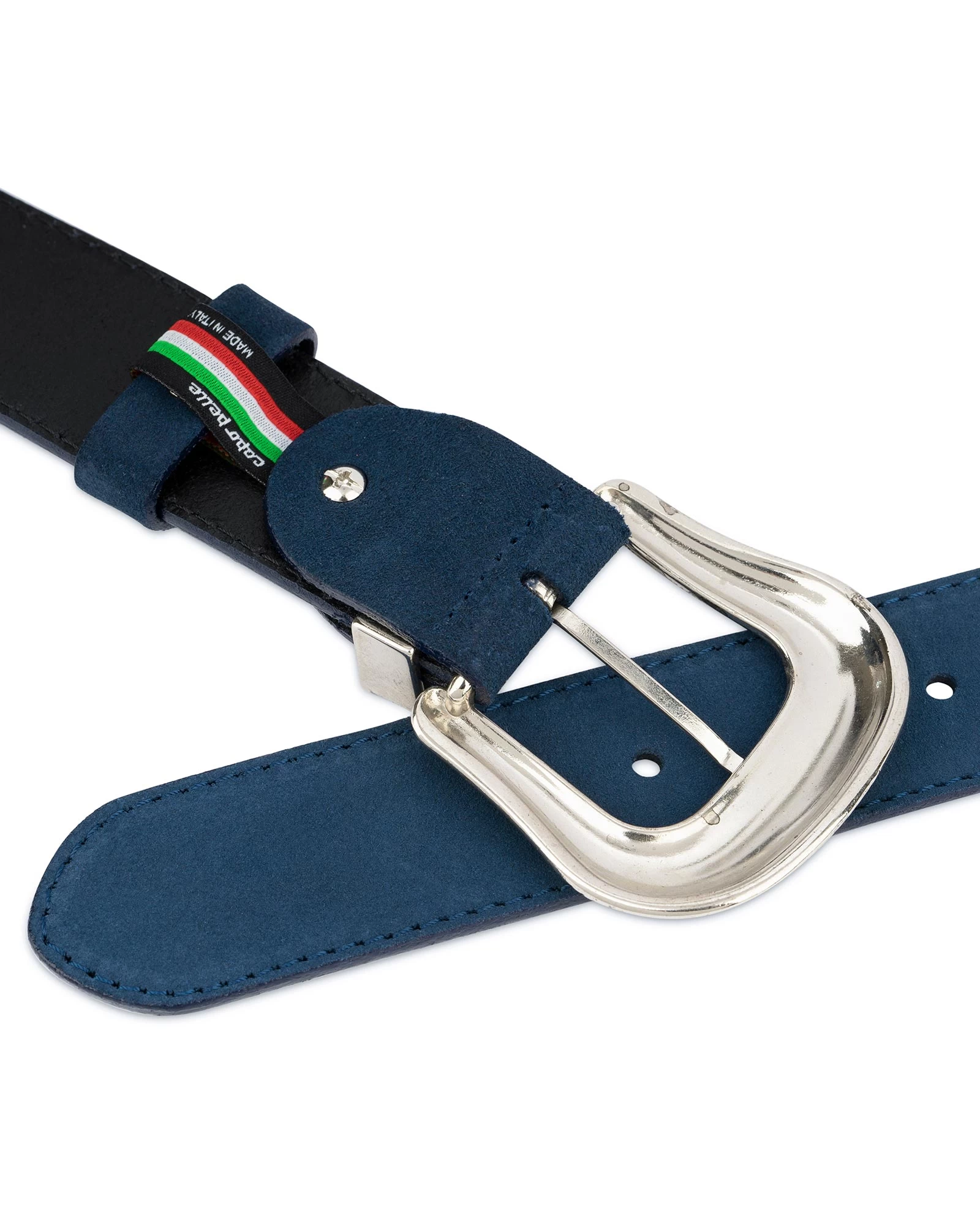 Western Cowboy Belt | Blue Suede Leather 4 Western Cowboy Belt | Blue Suede Leather - Image 2