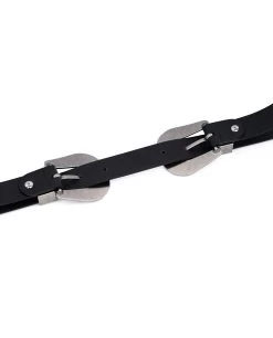 Western Double Buckle Belt For Women | Black Leather -Belt Shop Western Double Buckle Belt For Women Black Leather Italian