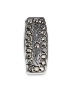 Western Metal Belt Loop With Rhinestones