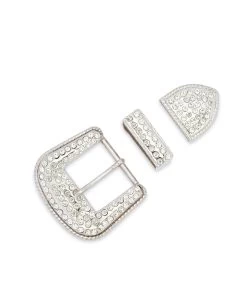 Western Rhinestone Belt Buckle 3 Piece Set -Belt Shop Western Rhinestone Belt Buckle 3 Piece Set 2
