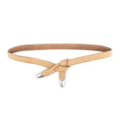 Western Tie Leather Belt | Natural Full Grain With Silver Tips 10 Western Tie Leather Belt | Natural Full Grain With Silver Tips -Belt Shop Western Tie Leather Belt Natural Full Grain With Silver Tips 1