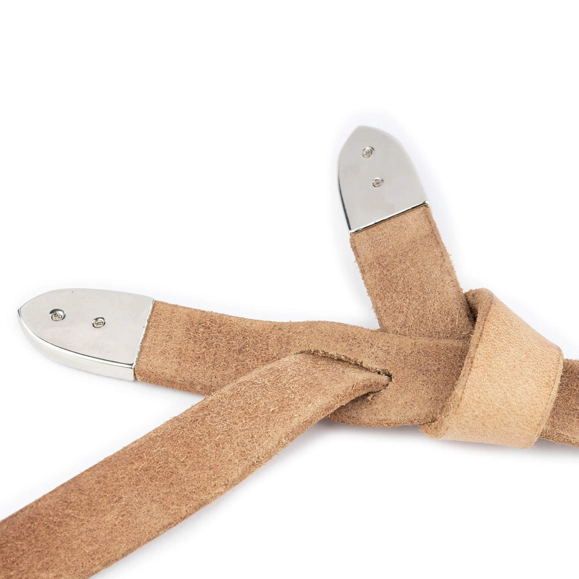 Western Tie Leather Belt | Natural Full Grain With Silver Tips 7 Western Tie Leather Belt | Natural Full Grain With Silver Tips - Image 5