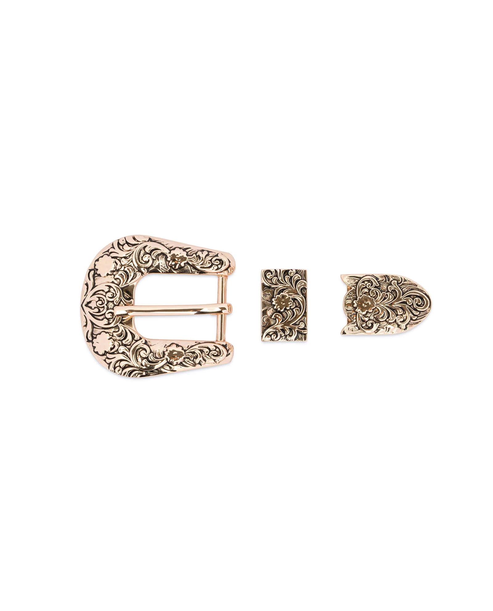 Western Rose Gold Belt Buckle 3 Piece Set 7 Western Rose Gold Belt Buckle 3 Piece Set - Image 5