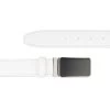 White Leather Belt With Black Buckle -Belt Shop White Leather Belt With Black Buckle Casual
