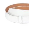 White Belt Without Holes Black Buckle -Belt Shop White Leather Ratchet Belt Strap 35 Mm 001 3