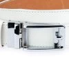 White Ratchet Mens Belt With Automatic Buckle -Belt Shop White Ratchet Mens Belt With Automatic Buckle 2