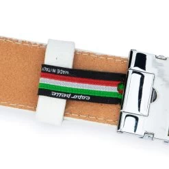 White Ratchet Mens Belt With Automatic Buckle -Belt Shop White Ratchet Mens Belt With Automatic Buckle 7