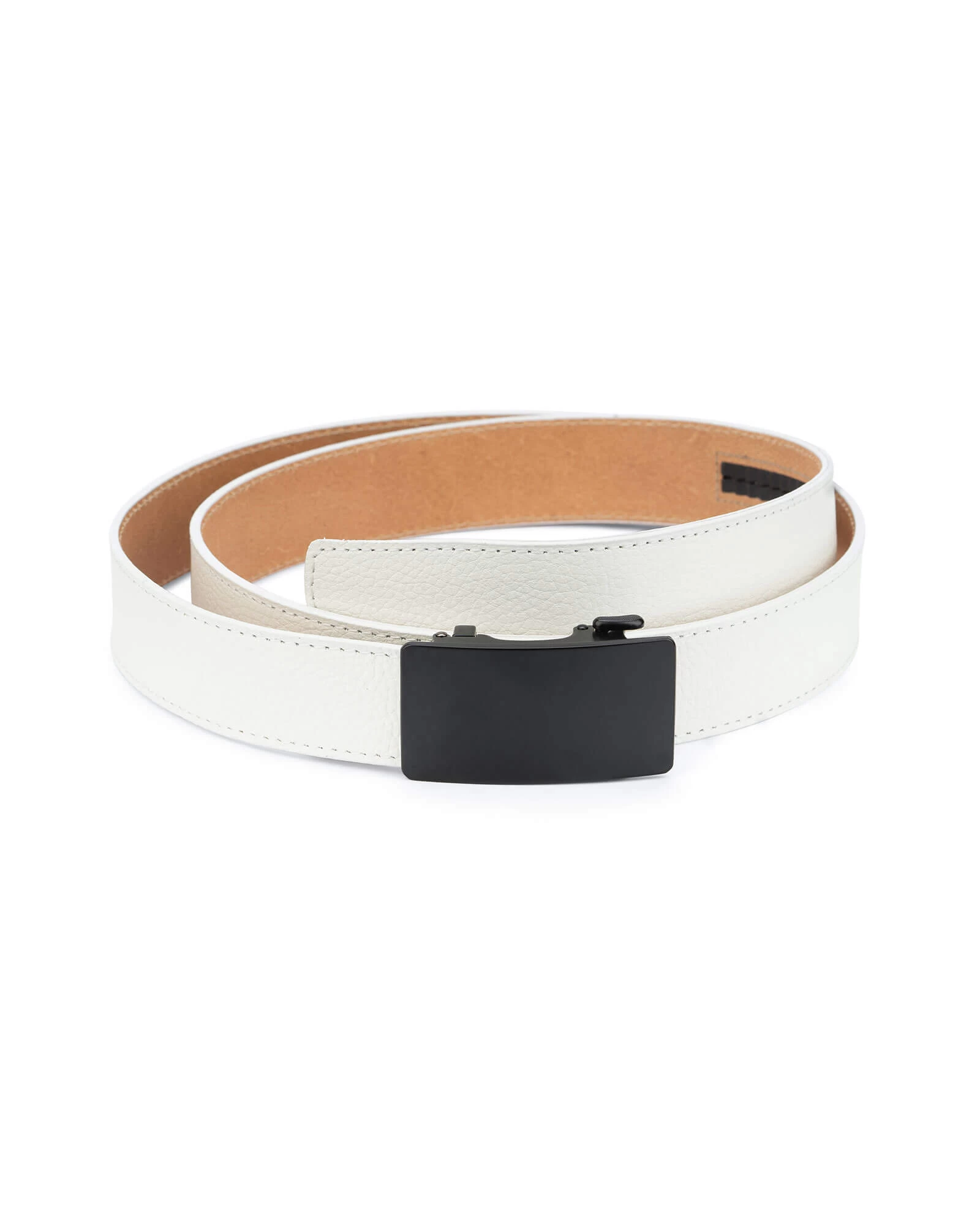 White Comfort Click Belt With Black Buckle 3 White Comfort Click Belt With Black Buckle