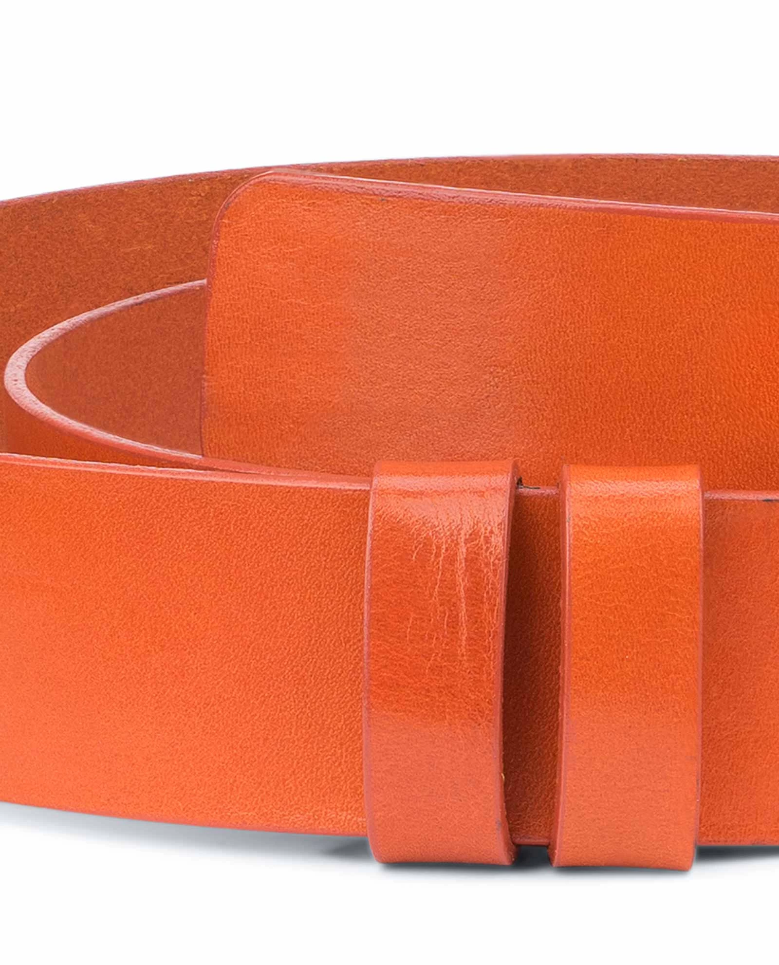 Wide Belt No Buckle | Brown Veg Tan Leather 4 Wide Belt No Buckle | Brown Veg Tan Leather - Image 2