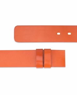 Wide Belt No Buckle | Brown Veg Tan Leather