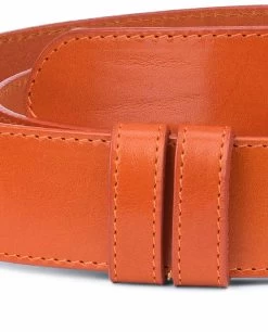 Wide Belt Without Buckle | Vegetable Tanned Leather -Belt Shop Wide Belt Without Buckle Vegetable Tanned Leather With stitching