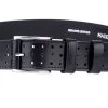 Wide Perforated Leather Belt