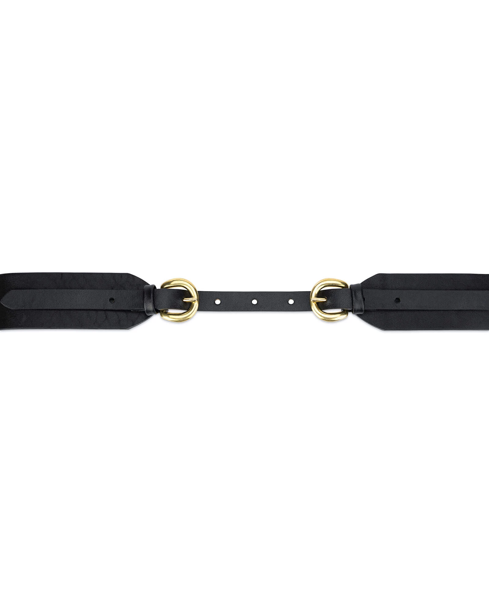 Wide Double Buckle Belt | Gold Solid Brass 4 Wide Double Buckle Belt | Gold Solid Brass - Image 2