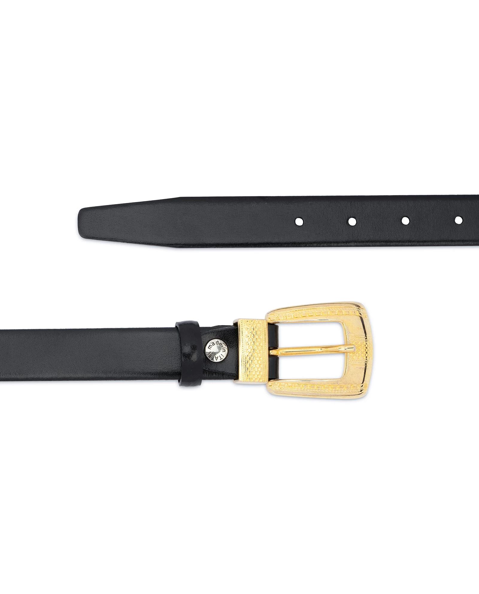 Women’s Black Belt With Gold Buckle 3 Women’s Black Belt With Gold Buckle