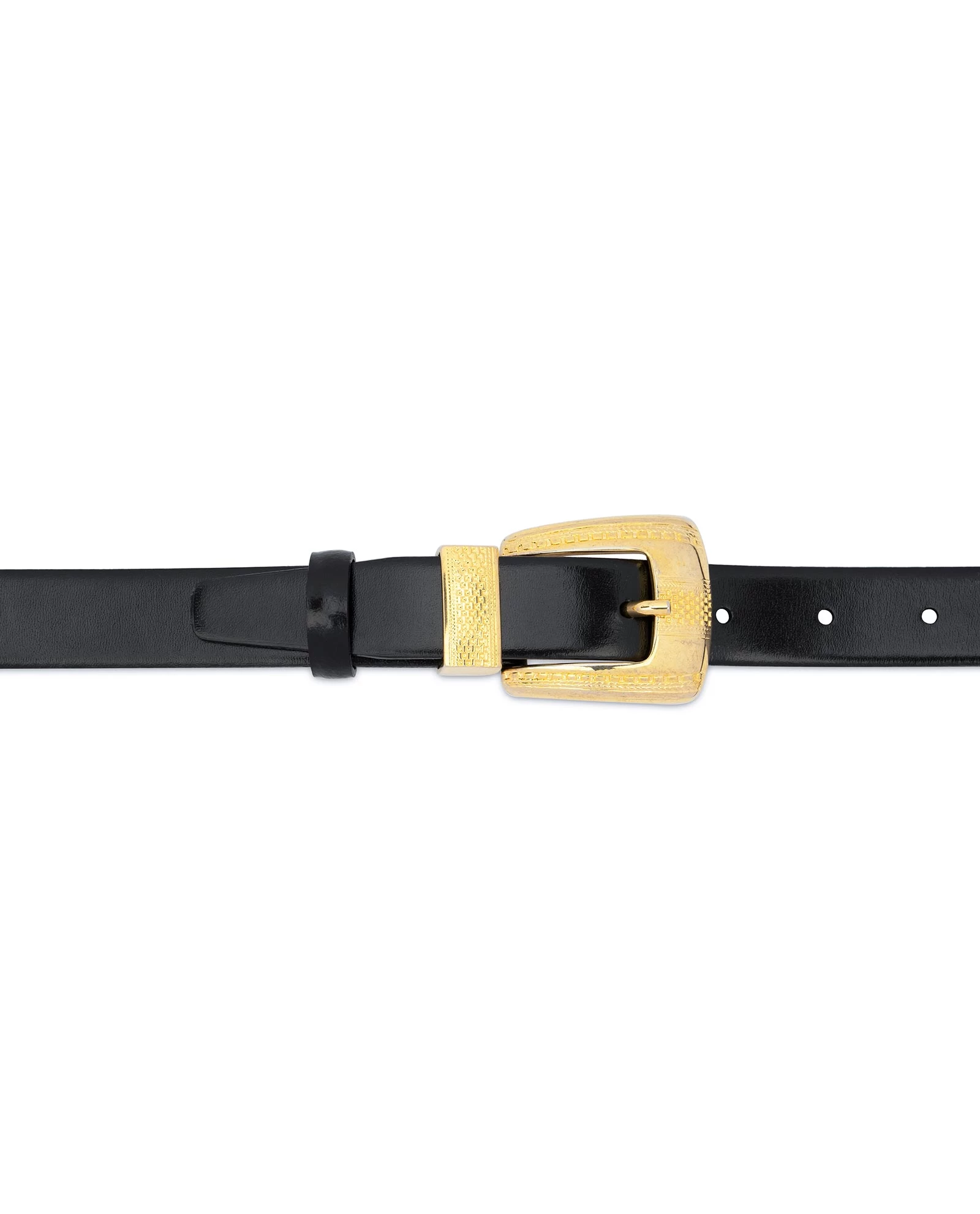 Women’s Black Belt With Gold Buckle 5 Women’s Black Belt With Gold Buckle - Image 3