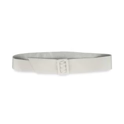 Womens High Waist Belt With Rectangle Buckle | Beige Leather