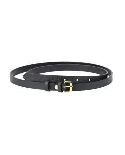 Womens Black Belt With Gold Roller Buckle