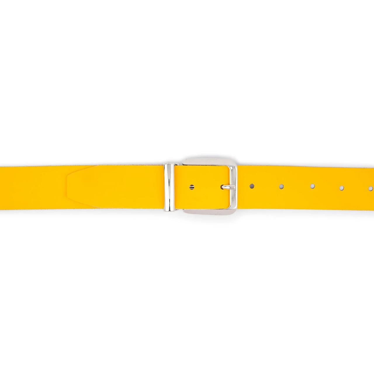 Yellow Leather Belt With Italian Buckle 5 Yellow Leather Belt With Italian Buckle - Image 3