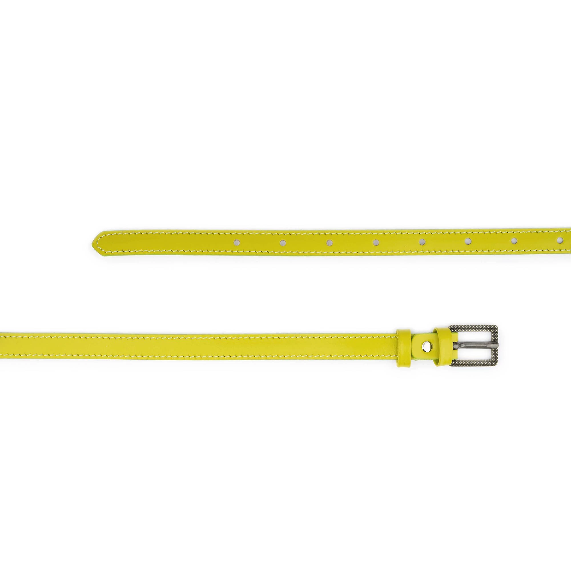 Acid Green Skinny Leather Belt For Women 4 Acid Green Skinny Leather Belt For Women - Image 2