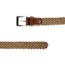 Beige Mens Belt – Woven Leather