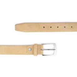 Beige Suede Belt For Men