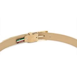 Beige Suede Belt With Gold Buckle -Belt Shop beige suede belt with gold buckle 4