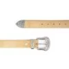 Beige Suede Western Belt With Silver Buckle -Belt Shop beige suede western belt with silver buckle 2