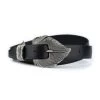 Belt With Leaf Buckle | Black Full Grain Leather -Belt Shop belt with leaf buckle black full grain leather 2