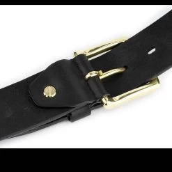 Black Belt With Brass Buckle | Full Grain Leather 40 Mm -Belt Shop black belt with brass buckle full grain leather 40 mm 10