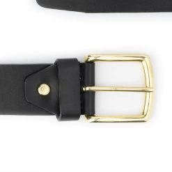 Black Belt With Brass Buckle | Full Grain Leather 40 Mm -Belt Shop black belt with brass buckle full grain leather 40 mm 4