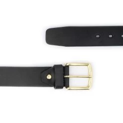Black Belt With Brass Buckle | Full Grain Leather 40 Mm -Belt Shop black belt with brass buckle full grain leather 40 mm 5